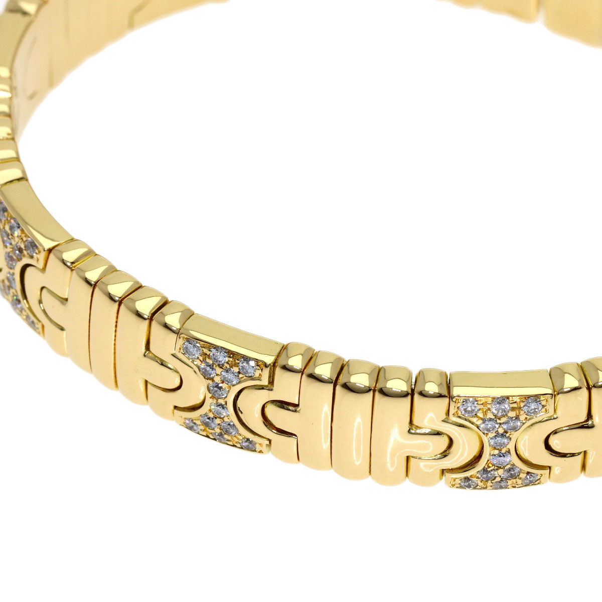BVLGARI Parentesi Diamond Bracelet K18 Yellow Gold Ladies [Used]