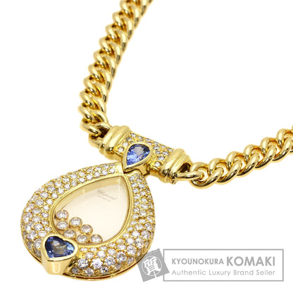 Chopard Happy diamond Sapphire Diamond Necklace K18 Yellow Gold Ladies [Used]