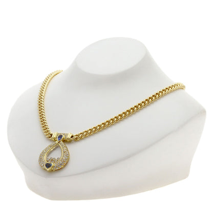 Chopard Happy diamond Sapphire Diamond Necklace K18 Yellow Gold Ladies [Used]