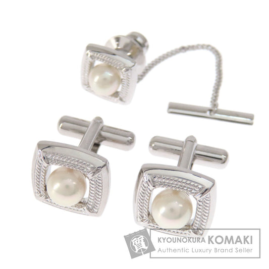 Akoya pearl 2 piece set cuffs PL SV 17.4g　mens