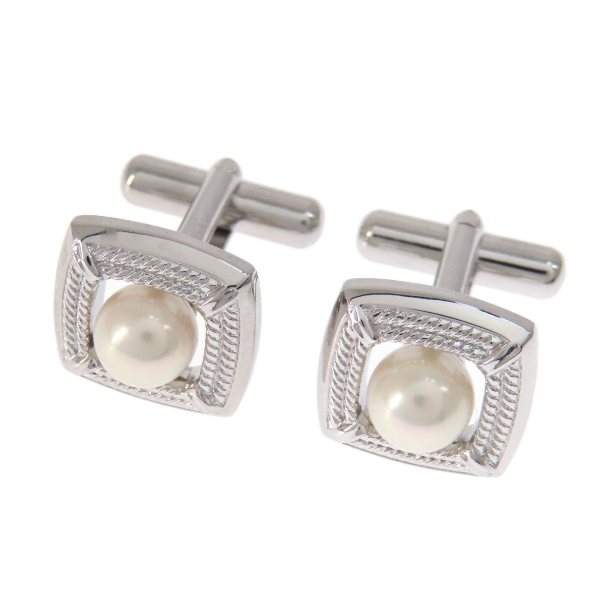 Akoya pearl 2 piece set cuffs PL SV 17.4g　mens