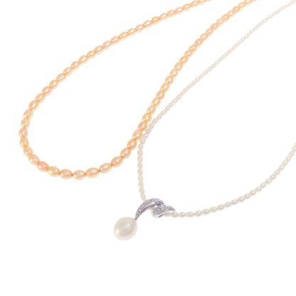 Freshwater Pearl 2 piece set Necklace Silver 19.4g　Ladies