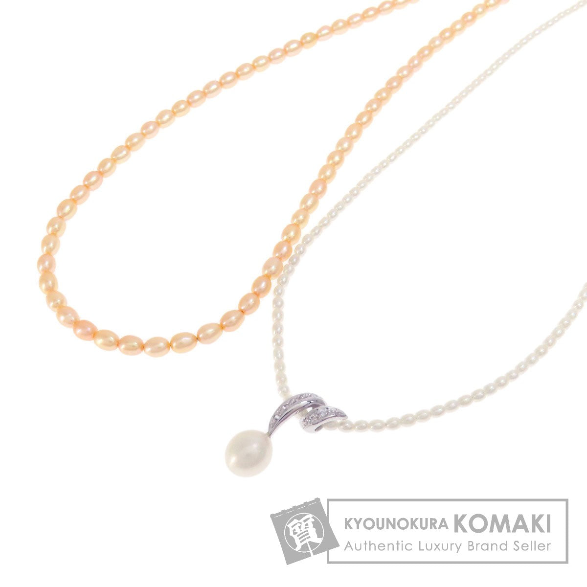 Freshwater Pearl 2 piece set Necklace Silver 19.4g　Ladies