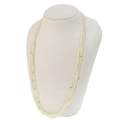 Freshwater Pearl Pearl 7-strand 5-strand 2-piece set Necklace PL SV 58.3g　Ladies