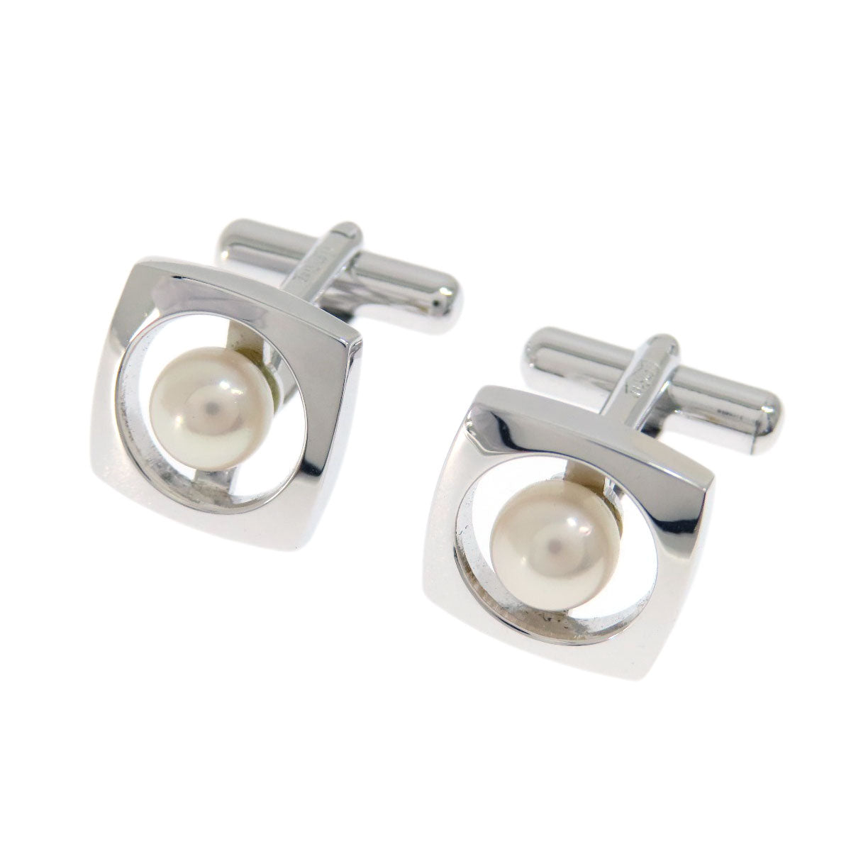 Akoya pearl Pearl Tie pin 2 piece set cuffs PL Metal 16.2g　mens