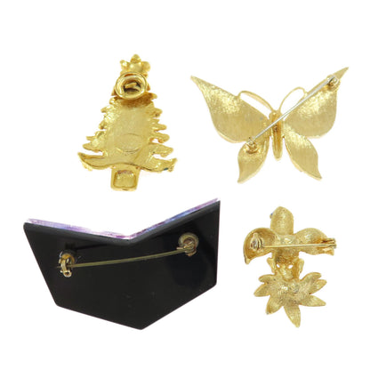 Brooch pinBrooch 4 piece set Brooch Metal resin 65.1g　Ladies