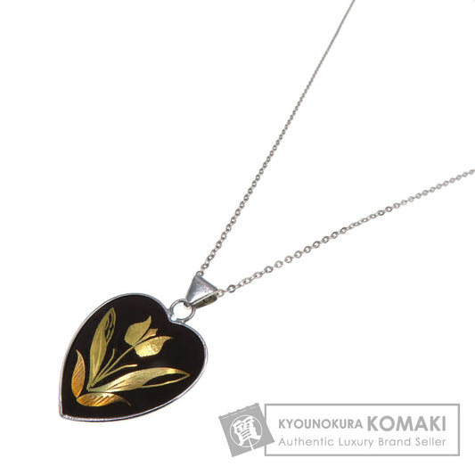 flower motif heart shape Necklace Metal 4.5g　Ladies