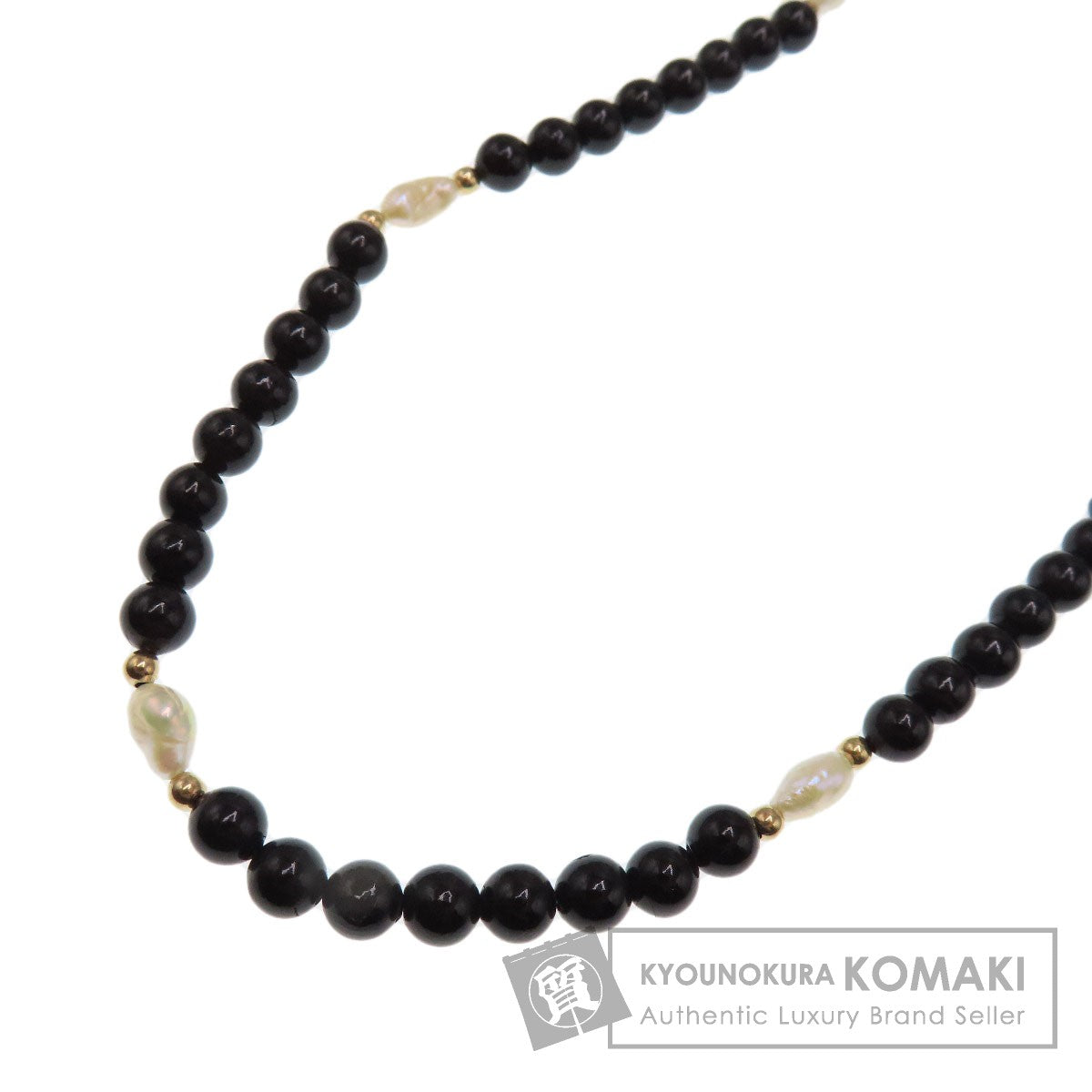 Pearl jet Necklace K14 Yellow Gold 15.1g　Ladies