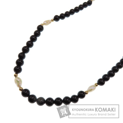 Pearl jet Necklace K14 Yellow Gold 15.1g　Ladies