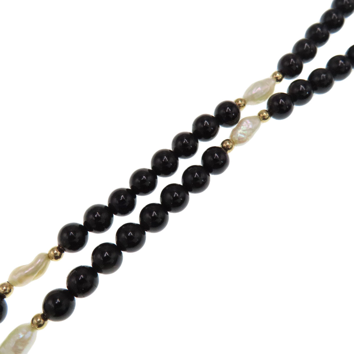 Pearl jet Necklace K14 Yellow Gold 15.1g　Ladies