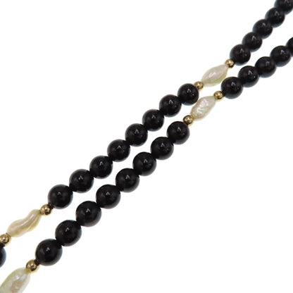 Pearl jet Necklace K14 Yellow Gold 15.1g　Ladies