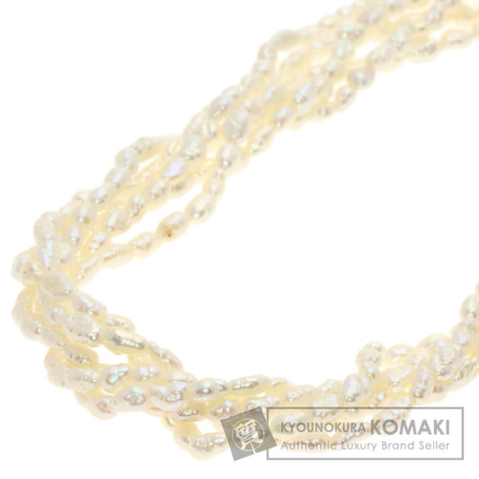 Freshwater Pearl Pearl 5 strands Necklace Silver 36g　Ladies