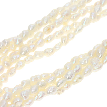 Freshwater Pearl Pearl 5 strands Necklace Silver  36g　Ladies