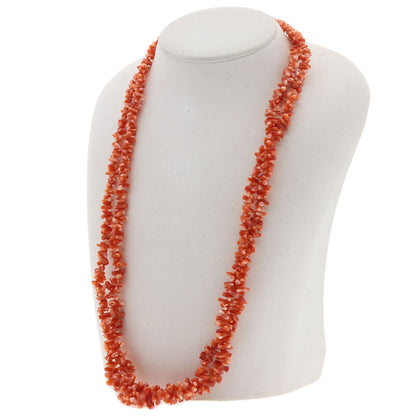 Coral Coral 2 stations Necklace Silver  50g　Ladies