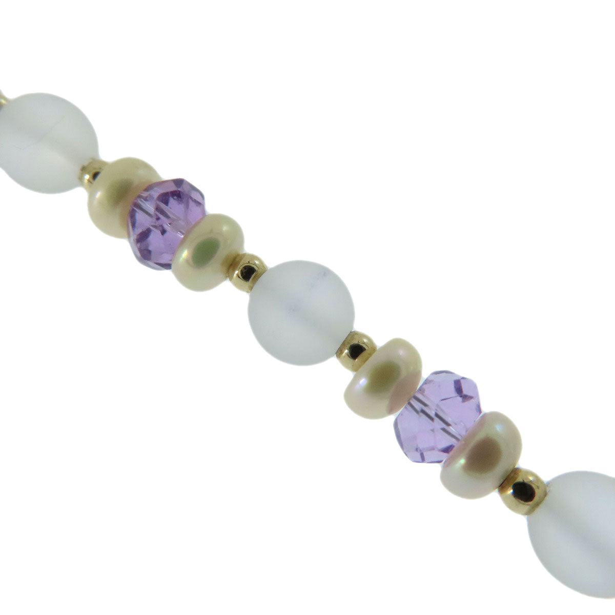 Quartz Pearl Amethyst Necklace Silver  17.4g　Ladies