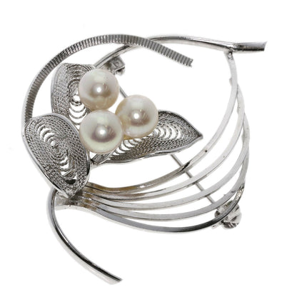 Akoya pearl Pearl Brooch Metal  8.7g　Ladies