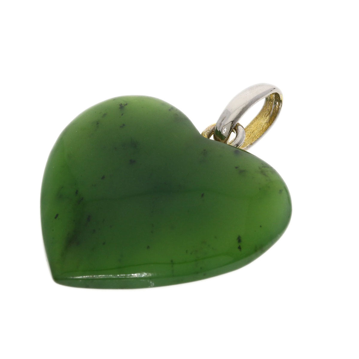 Nephrite Earring 2 pieces, Pendant top 1 piece Pendant top Metal  5.6g　Ladies