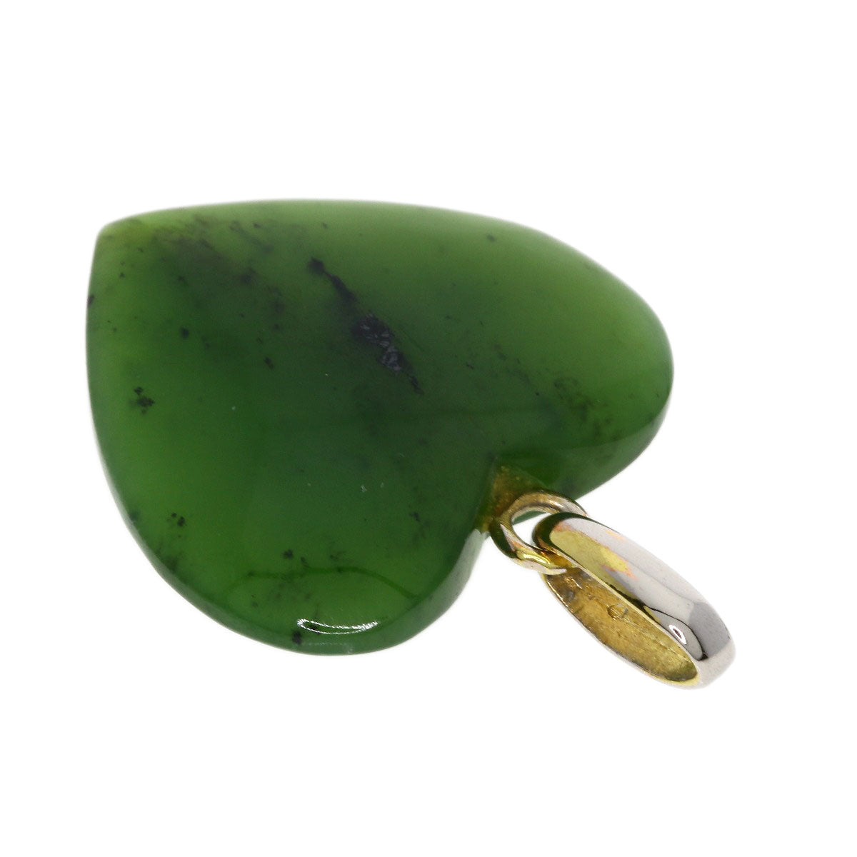 Nephrite Earring 2 pieces, Pendant top 1 piece Pendant top Metal  5.6g　Ladies