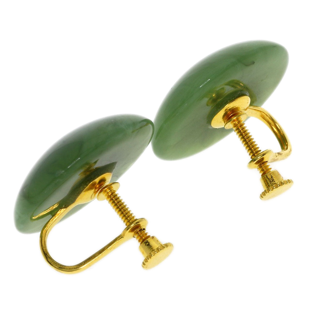 Nephrite Earring 2 pieces, Pendant top 1 piece Pendant top Metal  5.6g　Ladies