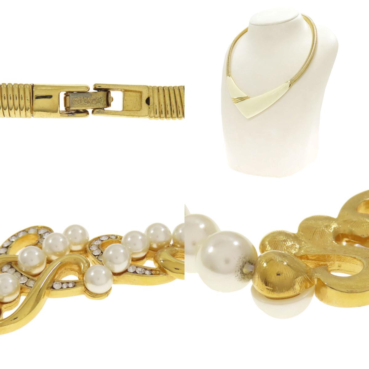 Set of 3 fake pearls Necklace stainless steel Fake pearl 40.7g　Ladies