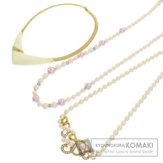 Set of 3 fake pearls Necklace stainless steel Fake pearl 40.7g　Ladies