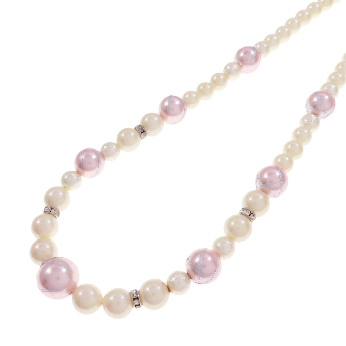 Set of 3 fake pearls Necklace stainless steel Fake pearl 40.7g　Ladies