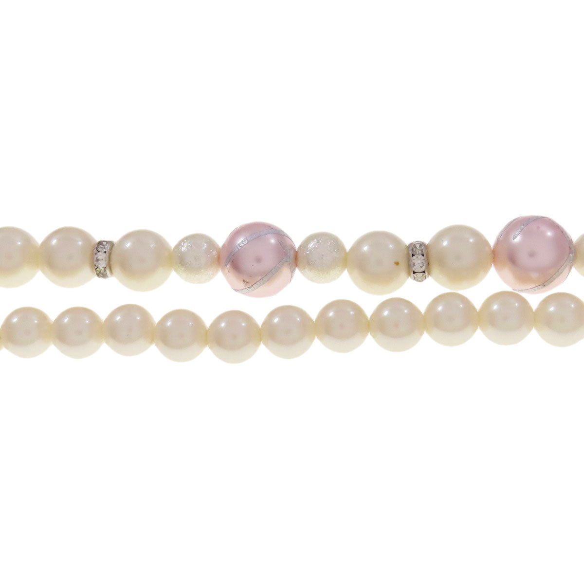 Set of 3 fake pearls Necklace stainless steel Fake pearl 40.7g　Ladies