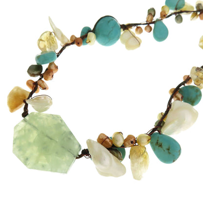 Natural Magnesite Necklace Metal 85.7g　Ladies