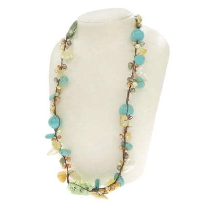 Natural Magnesite Necklace Metal 85.7g　Ladies