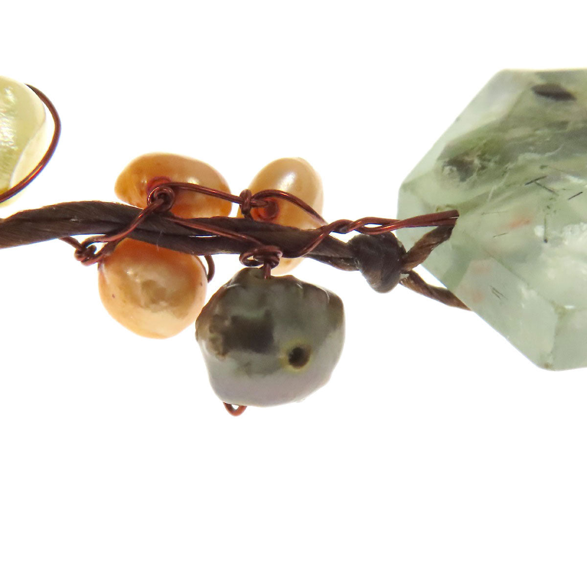 Natural Magnesite Necklace Metal 85.7g　Ladies