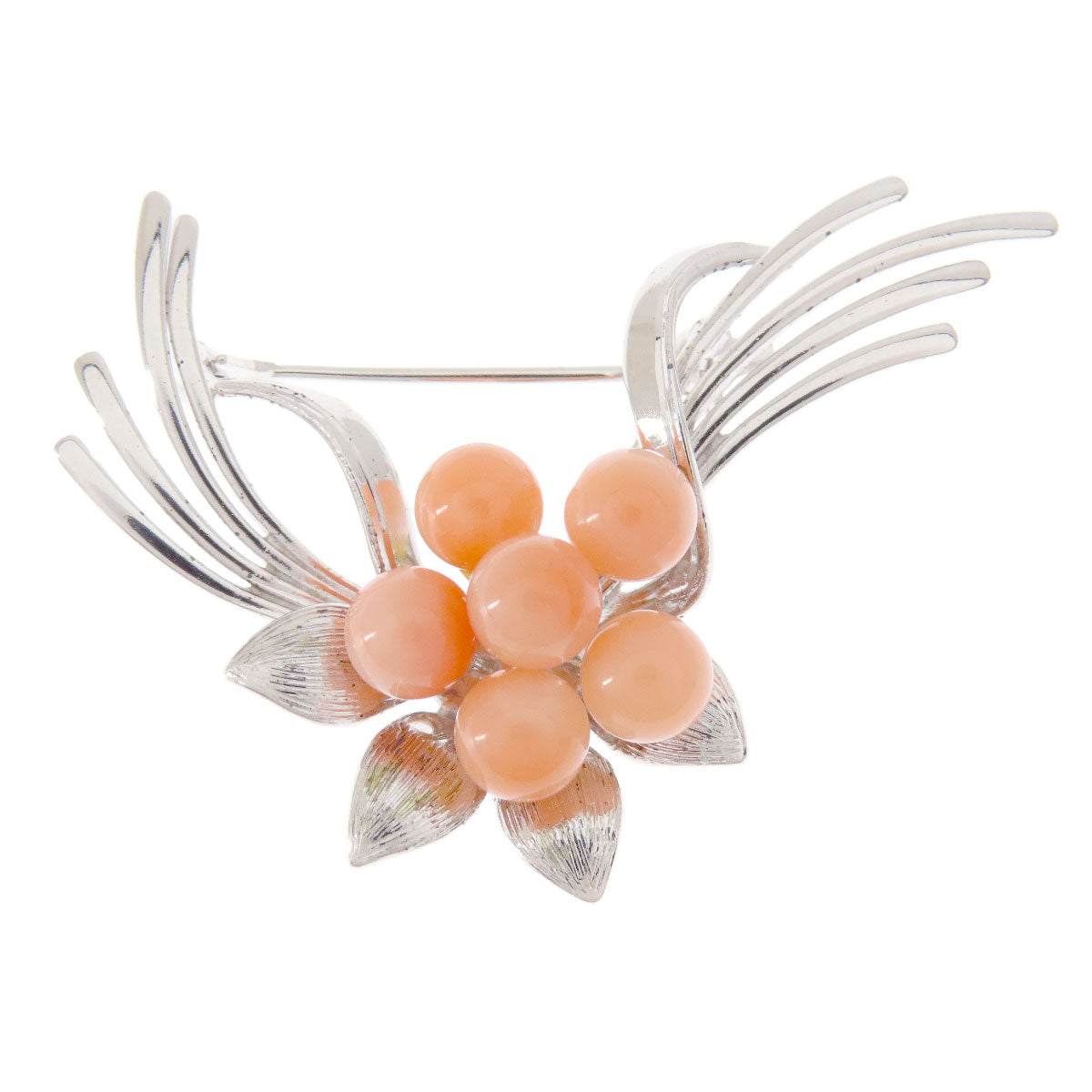 Coral Coral Brooch Coral SV 6.4g　Ladies