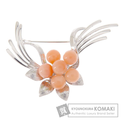 Coral Coral Brooch Coral SV 6.4g　Ladies