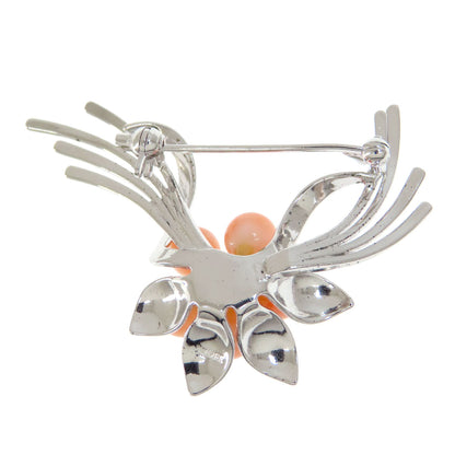 Coral Coral Brooch Coral SV 6.4g　Ladies