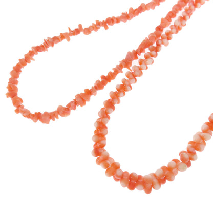 Coral Coral 2-piece set Necklace Coral  35g　Ladies