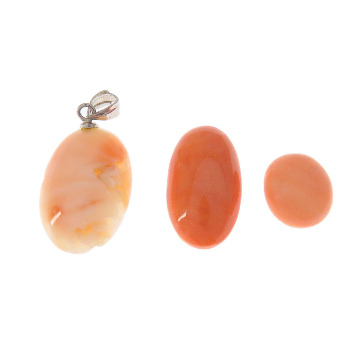 Coral Coral Pendant Top Loose 3 Piece Set Pendant top Coral  4.5g　Ladies