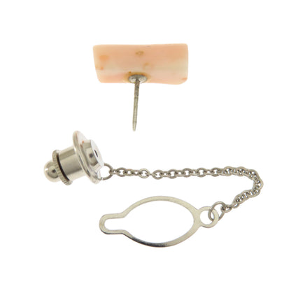 サンゴ 珊瑚 タイタック 4点セット タイピン 珊瑚 15.7g メンズ 【中古】