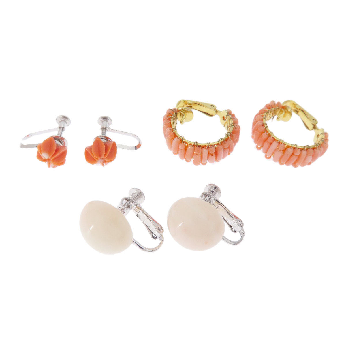 Coral Coral 3-piece set Earring Coral SV 14.2g　Ladies