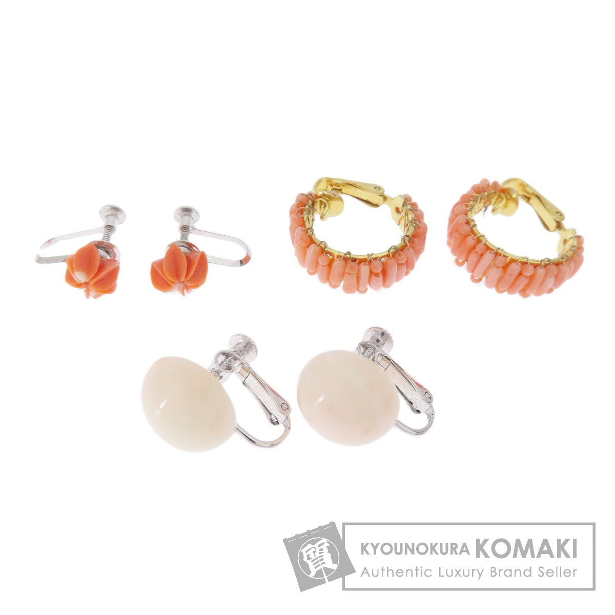 Coral Coral 3-piece set Earring Coral SV 14.2g　Ladies